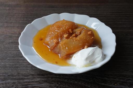 洋梨のコンポート　3 洋梨,コンポート,梨の写真素材