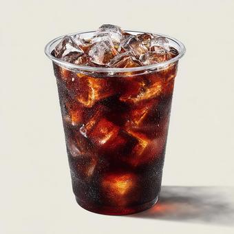 グラスに注がれたアイスコーヒー グラスに注がれたアイスコーヒーの写真