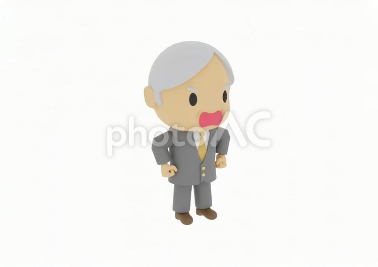 大声で怒鳴る怒る老害で男性のビジネスマン 役員,社員,社長の写真素材