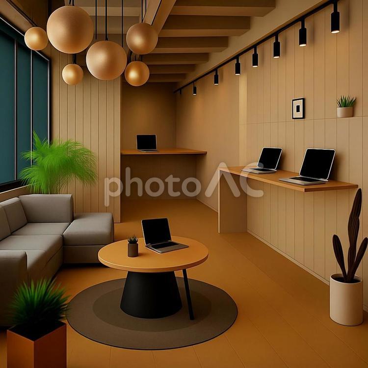 スタンディングデスクのシェアオフィス シェアオフィス,オフィス,職場の写真素材