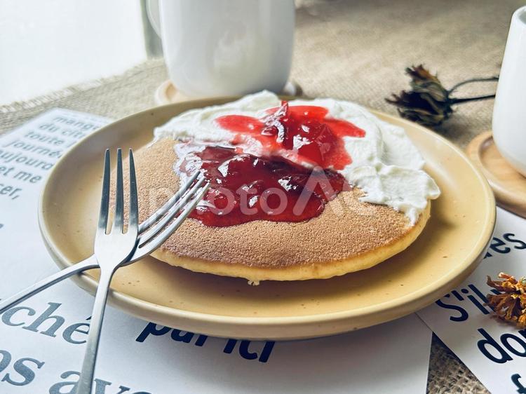 パンケーキ パンケーキ,ケーキ,カフェの写真素材