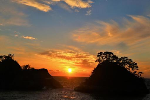 堂島的日落, 塞哈馬海岸, 晚報, 堂島, JPG