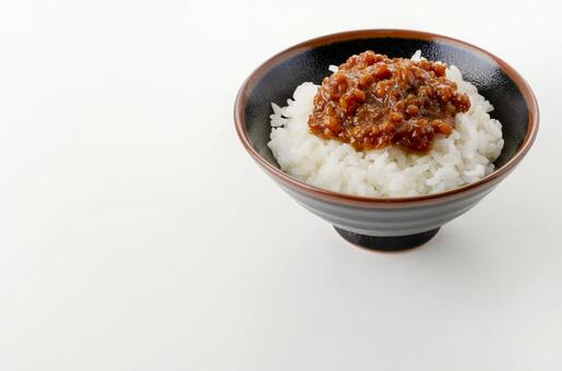 もろみ味噌とご飯 もろみみそ,白ご飯,調味料の写真素材