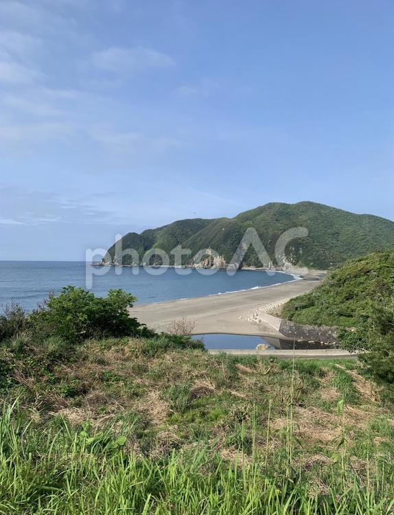 美しい砂浜の景色 砂浜,海岸,海岸線の写真素材
