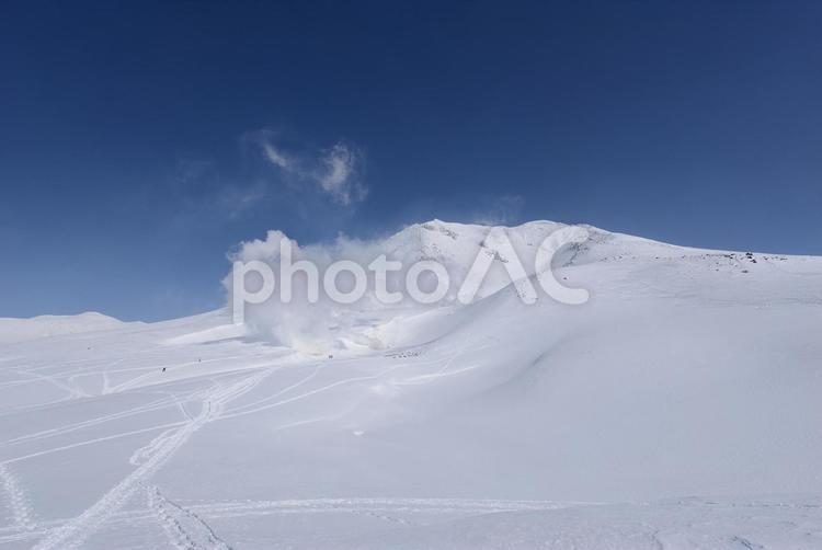 北海道の大雪山・旭岳の暖冬期 大雪山,旭岳,北海道の写真素材