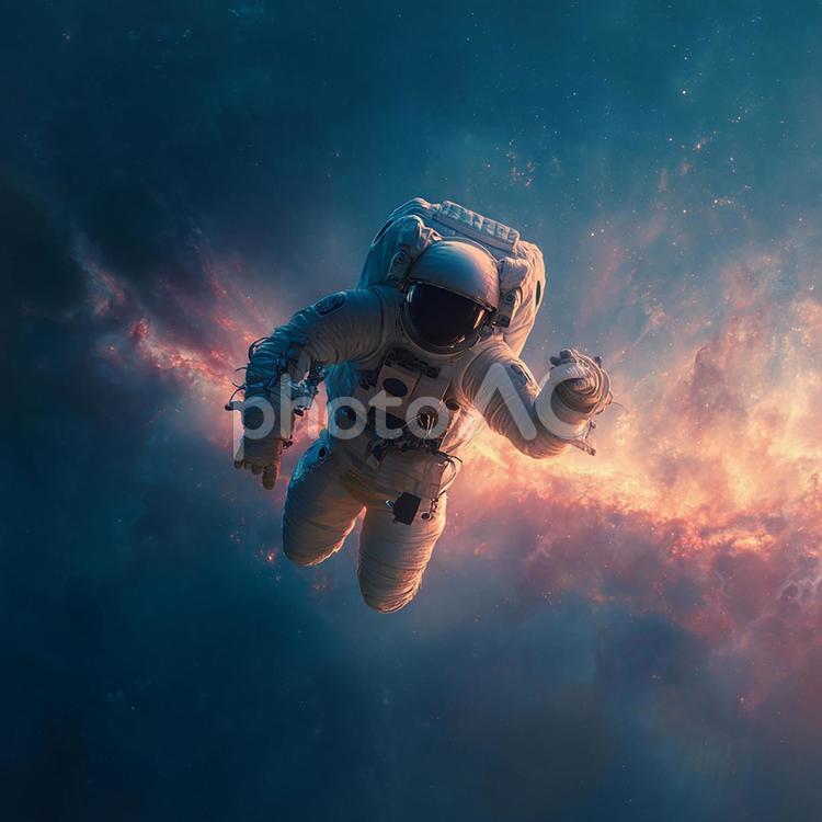 宇宙飛行士の壮大なポートレート 宇宙飛行士,宇宙服,宇宙空間の写真素材