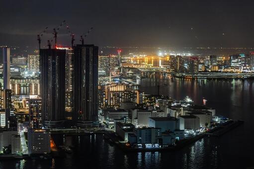 カレッタ汐留　展望　夜景　2025年 汐留,東京,夜景の写真素材