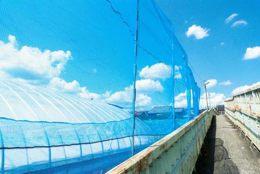 歩道橋と空 歩道橋と空の写真