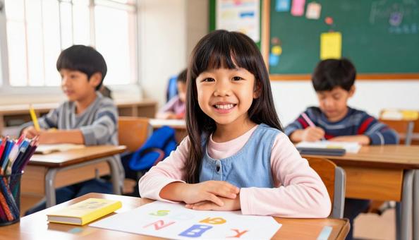 英会話教室で学ぶ子供たち 英会話教室で学ぶ子供たちの写真