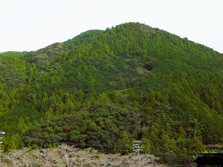 秋の山の景色 山,稜線,どっしりとしたの写真素材