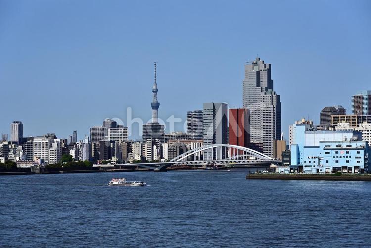 東京港～築地大橋、隅田川、スカイツリー～ 東京港,隅田川,東京スカイツリーの写真素材