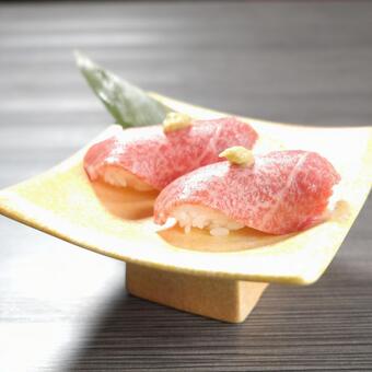 黒毛和牛ロースの炙り肉寿司 黒毛和牛,ロース,炙りの写真素材