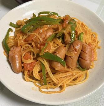 ソーセージ　ナポリタン ソーセージ,ナポリタン,パスタの写真素材