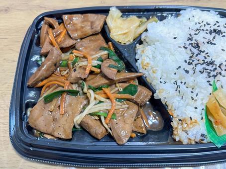 レバニラ弁当 レバニラ弁当,レバニラ炒め,弁当の写真素材