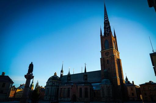 ストックホルム旧市街の教会塔 ストックホルム,教会,旧市街の写真素材