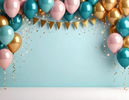 風船の背景の賑やかなテキストスペースの写真