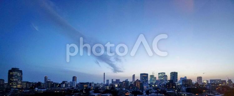 東京・渋谷周辺の夕暮れ 渋谷,ビル,東京の写真素材