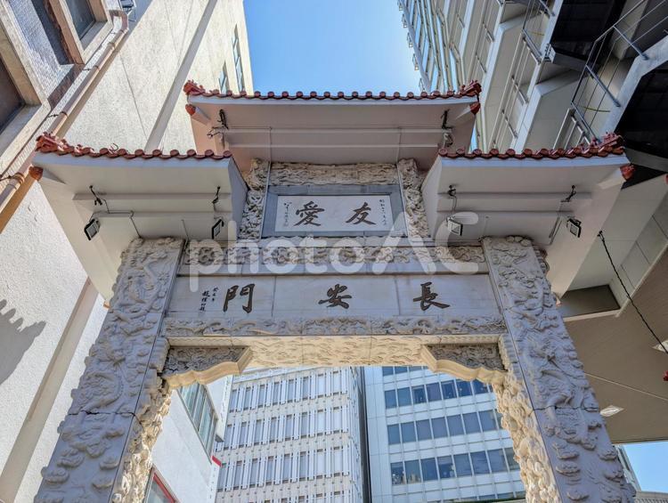 神戸南京町の門 2 神戸南京町,南京町,中華街の写真素材