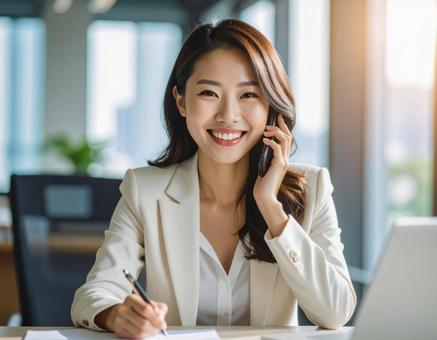 仕事中の女性5 仕事中の女性5の写真