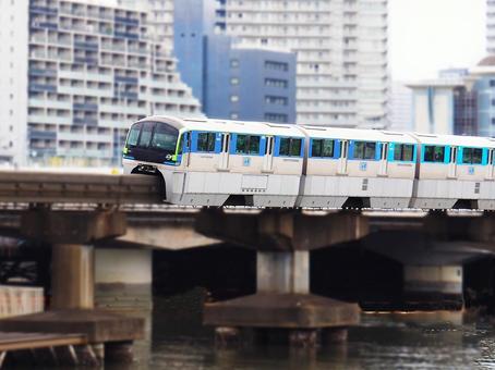 東京モノレール_7 東京モノレール,かもめ橋,品川区の写真素材