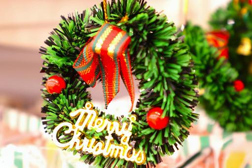 クリスマスのミニリース　冬　12月 クリスマス,リース,12月の写真素材