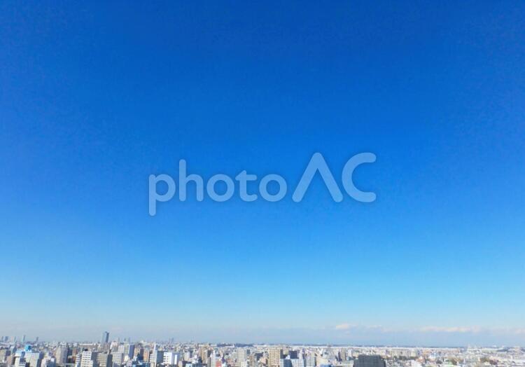街と青空１ 街と青空,透明感,爽快感の写真素材