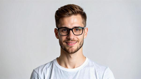 メガネ姿の男性_西洋人1の写真