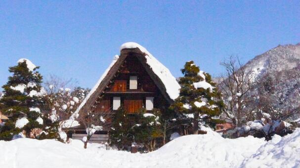 雪の白川郷（岐阜） 雪,冬,銀世界の写真素材