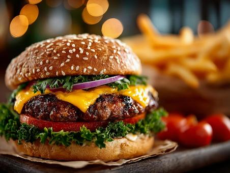 美味しそうなハンバーガー 美味しそうなハンバーガーの写真