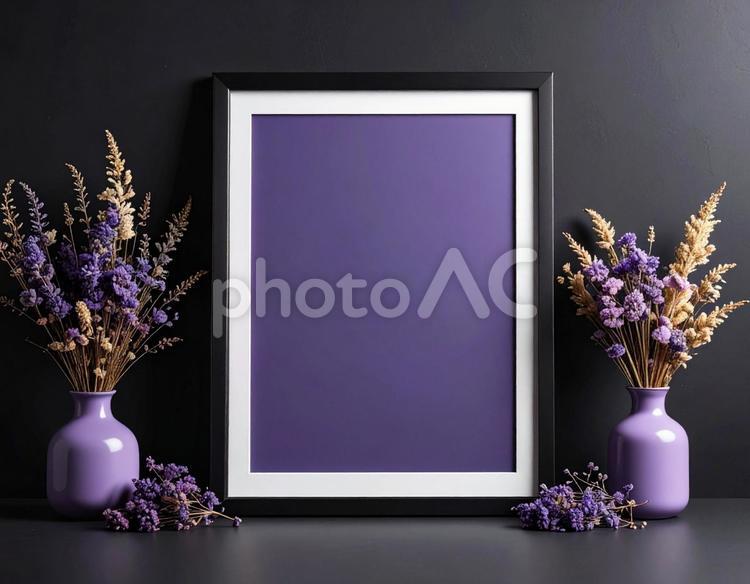 ドライフラワーのテキストフレーム ドライフラワー,テキストフレーム,コピースペースの写真素材