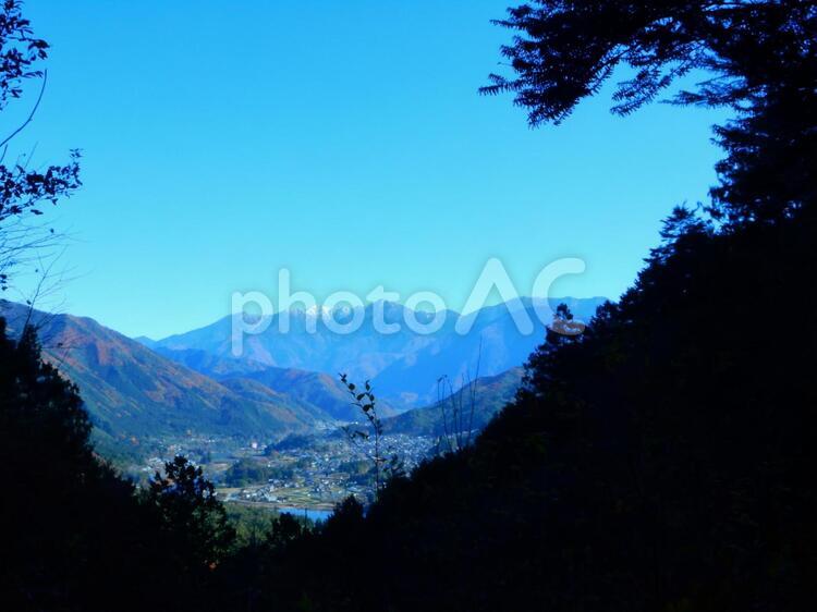恋路峠から見た中央アルプス 中央アルプス,風景,自然の写真素材