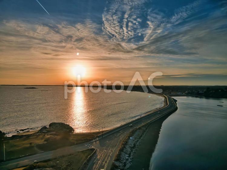 アメリカ東海岸のドラマティックな夕暮れ ボストン,マサチューセッツ,アメリカの写真素材