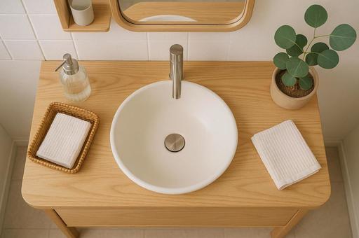 ナチュラルな洗面台 ナチュラルな洗面台の写真