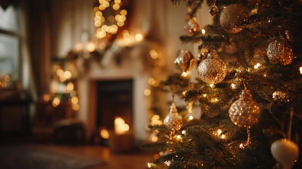 光に包まれたクリスマスツリー 光に包まれたクリスマスツリーの写真
