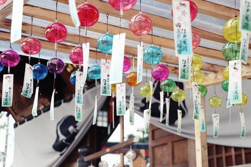 神社の風鈴 風鈴,夏祭り,江戸風鈴の写真素材