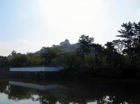 丸亀城 山上の天守 丸亀城 山上の天守 丸亀城,現存天守,高石垣の写真素材