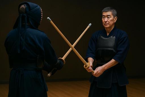 剣道の指導風景 剣道の指導風景の写真