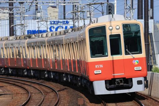 阪神 8000系 8000系,赤胴車,阪神の写真素材