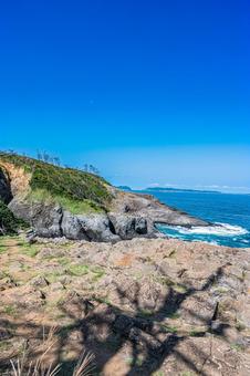 佐賀県　七ツ釜の風景 七ツ釜,佐賀,玄界灘の写真素材