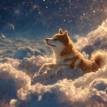 犬と雲 犬と雲の写真