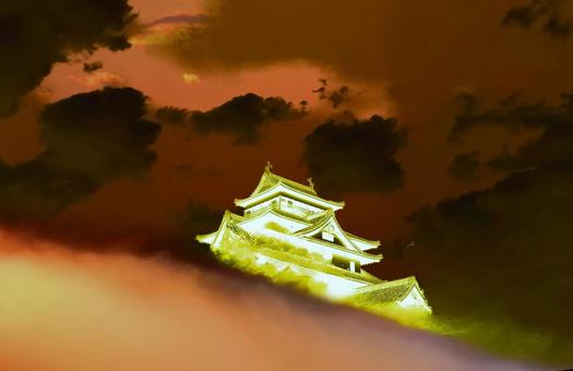 イメージ素材/幻想の国宝松江城・天守 イメージ素材/幻想の国宝松江城・天守 国宝松江城,松江城,城の写真素材