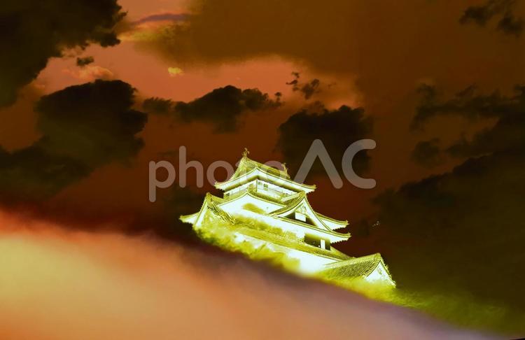 イメージ素材/幻想の国宝松江城・天守 国宝松江城,松江城,城の写真素材