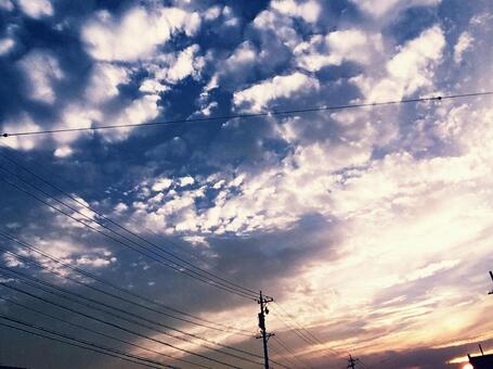 Clouds sunset, twilight, energy, shoot in silhouette, JPG