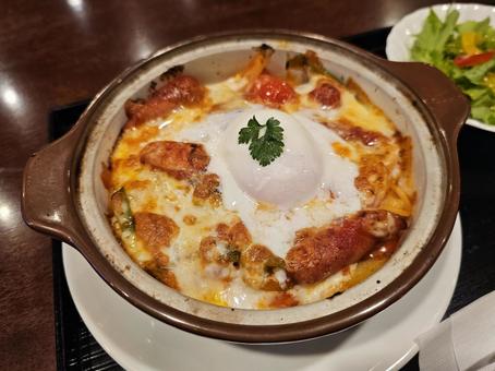 焼きナポリタン 焼きナポリタン,ナポリタン,ソーセージの写真素材