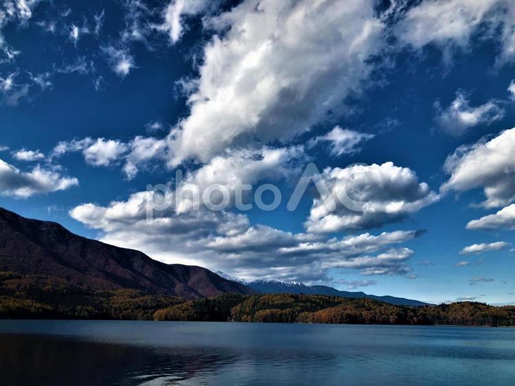 長野県　快晴の青木湖 長野県,快晴,青木湖の写真素材