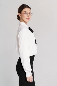 Woman with glasses smiling at camera, JPG Woman with glasses smiling at camera, JPG