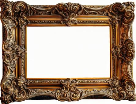 金色のアンティーク額縁素材（透過PSD）の写真