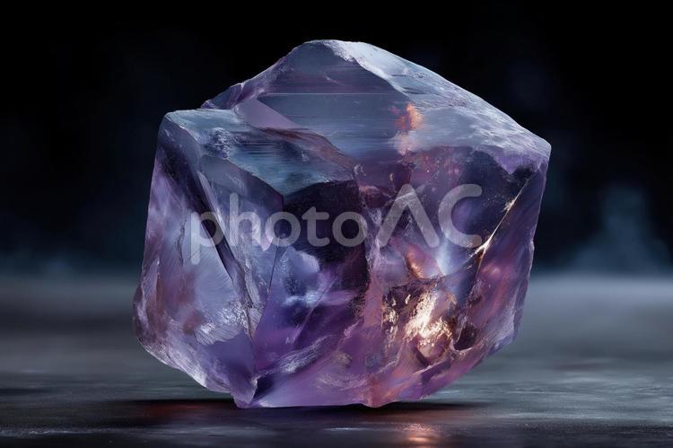 光に照らされ輝くアメジストの結晶写真 アメジスト,紫水晶,パワーストーンの写真素材