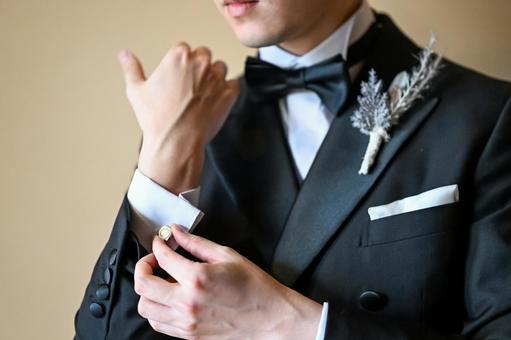 Photo, tuxedo, bridegroom, a bow tie, 