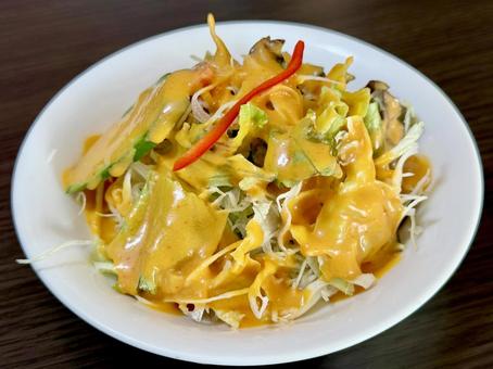 インド料理屋のサラダ インド料理屋のサラダ ドレッシング,スパイシー,喫茶店の写真素材